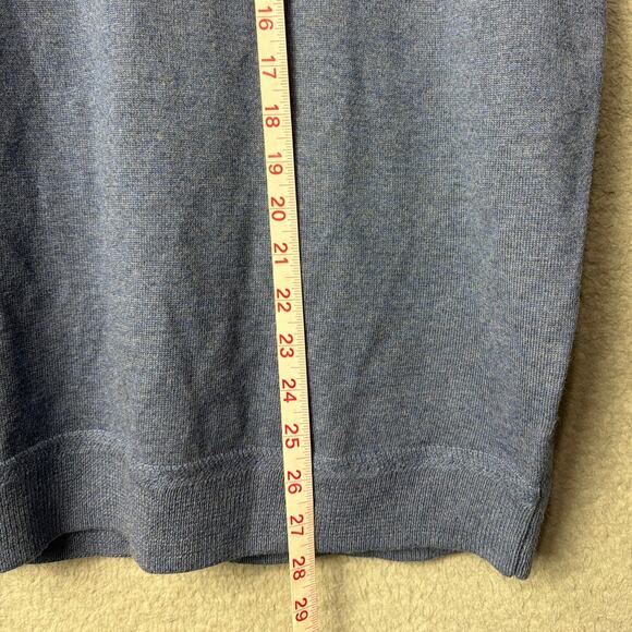 John W. Nordstrom Merino Wool Sweater V-Neck Slate Blue Italian Knit Luxury Sz L - Picture 5 of 8